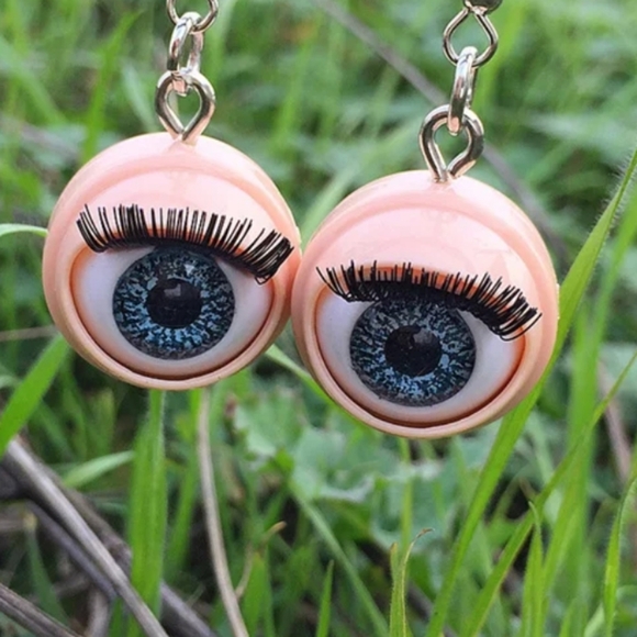 👀 Brand new blinking doll eye earrings - blue - Picture 3 of 8
